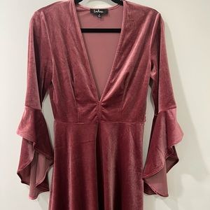 Lulus Pink Velvet Dress